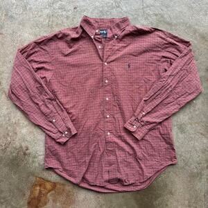 Ralph Lauren Red Plaid Long Sleeve Button-Up Shirt